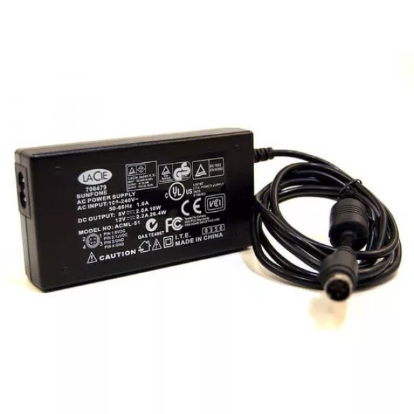 Power adapter LaCie ACML-51 AC Power Adapter 4 Pin DIM 5V 2.0A 10W / 12V 2.2A 26.4W