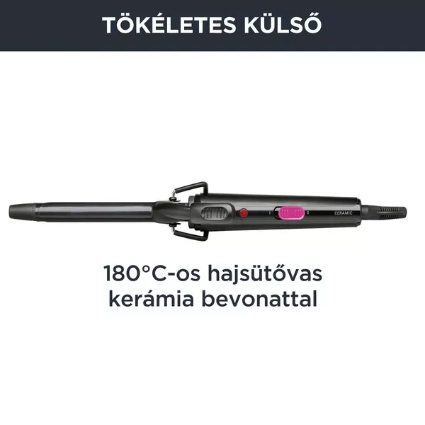 Rowenta CF2133F0 18mm-es fekete-pink hajsütővas
