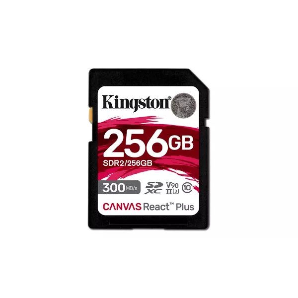 Kingston 256GB SD Canvas React Plus (SDXC Class 10 UHS-II U3) (SDR2/256GB) memóriakártya