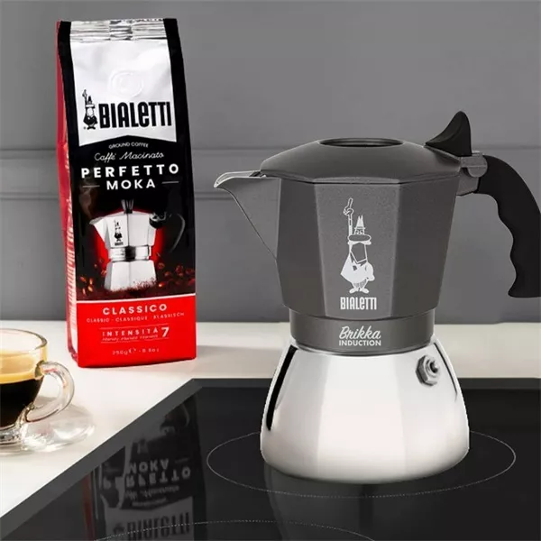 Bialetti Brikka ezüst-szürke 4 személyes indukciós kotyogós kávéfőző