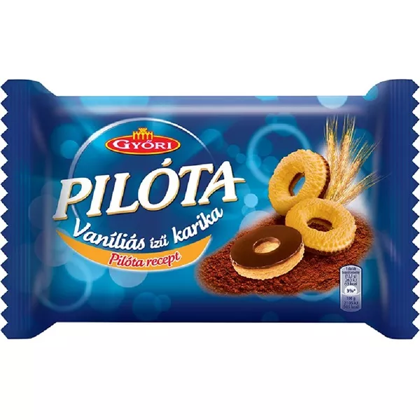 Győri Pilóta 150 g-os étcsokoládés vaníliás karika