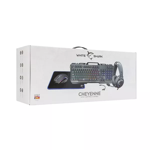 White Shark CHEYENNE GC-4103-HU billentyűzet + egér + headset + egérpad gamer szett