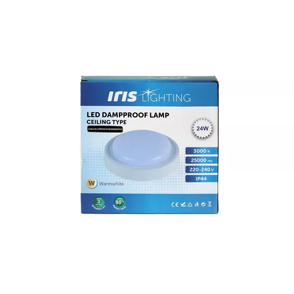 Iris Lighting ML-CELCPROOF 24W/3000K/2200lm IP44 fehér LED mennyezeti lámpa