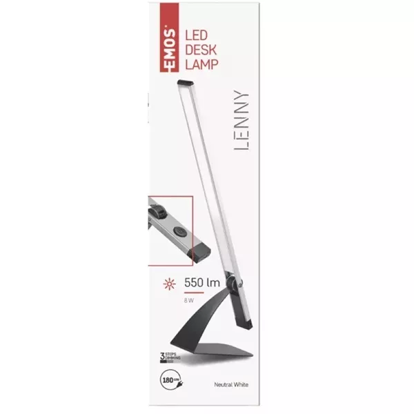 Emos Z7608S Lenny 550lm szabályozható ezüst LED asztali lámpa