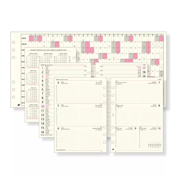 Kalendart Saturnus L311 heti beosztású gyűrűs betétlap csomag
