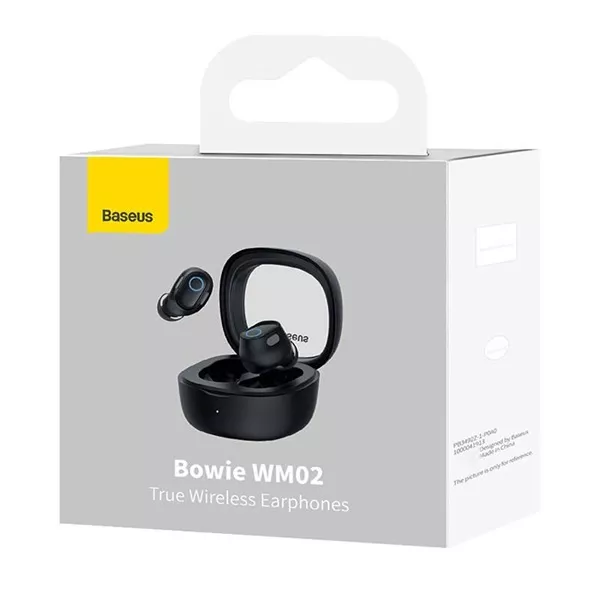 Baseus Bowie WM02 True Wireless Bluetooth fekete fülhallgató