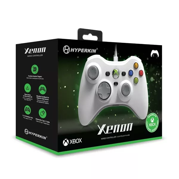 Hyperkin Xenon Xbox Series|One/Windows 11|10 fehér Xbox liszenszelt vezetékes kontroller