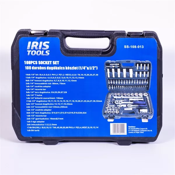 IRIS TOOLS SS-108-013 108 darabos dugókulcs készlet (1/4