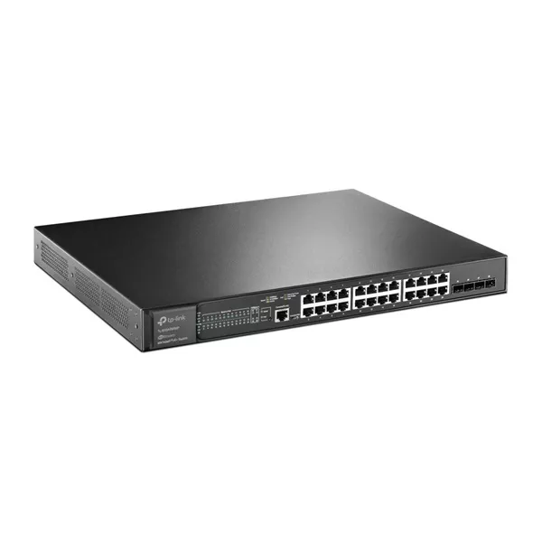 TP-Link TL-SG3428XMP JetStream 24xGbE PoE+ LAN 4x10GbE SFP+ port L2+ menedzselhető PoE+ switch