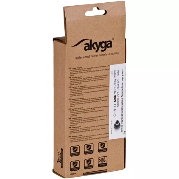 Akyga AK-ND-10 19V/4,74A/90W 5,5x2,5mm Asus / Toshiba / HP / Compaq / Lenovo notebook hálózati töltő
