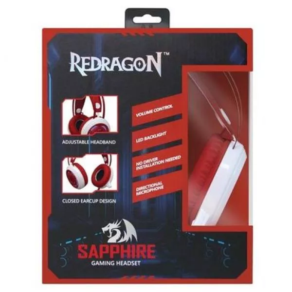 Fejhallgató Redragon SAPPHIRE, Gaming Headphones with Microphone, 2x 3.5 mm jack + USB