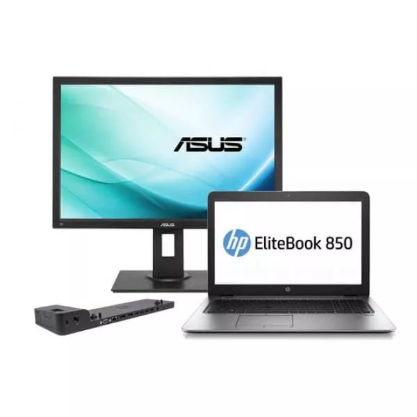 Komplett PC HP EliteBook 850 G3 + Docking station HP Ultra Slim D9Y32AA + 24