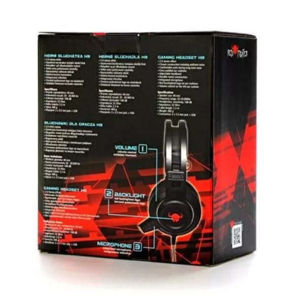 Fejhallgató Red Fighter H3, Gaming Headphones with Microphone, 2x 3.5 mm jack + USB