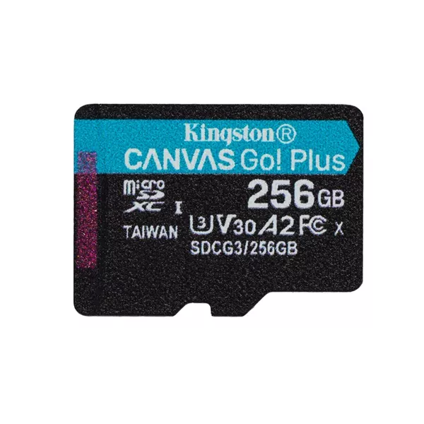 Kingston 256GB SD micro Canvas Go! Plus (SDXC Class 10 UHS-I U3) (SDCG3/256GBSP) memóriakártya