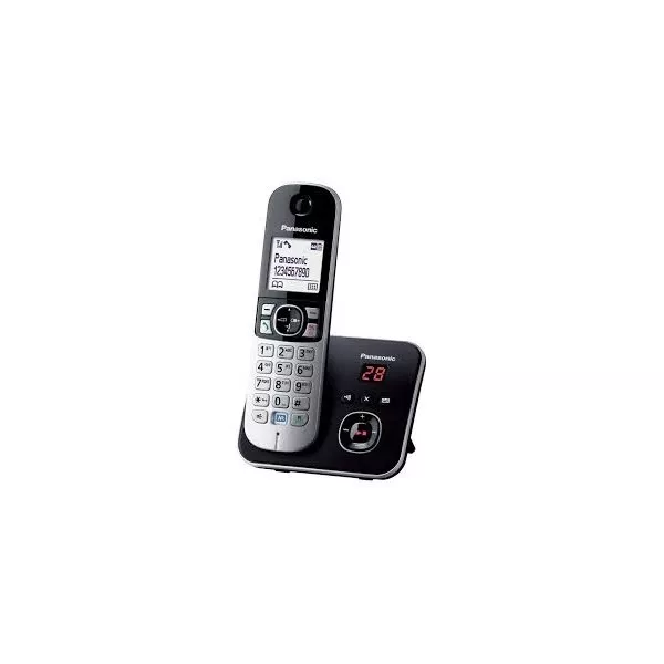 Panasonic KX-TG6821PDB DECT fehér háttérvil. kihang. üzenetrögzítős hívóazonosítós fekete telefon
