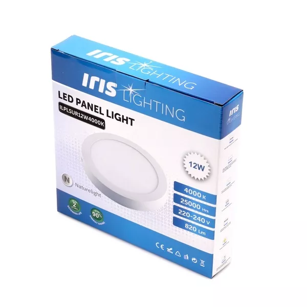 Iris Lighting PLSUR-12W 12W/820lm/4000K mennyezeti kör alakú LED panel