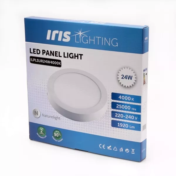 Iris Lighting PLSUR-24W 24W/1920lm/4000K mennyezeti kör alakú LED panel