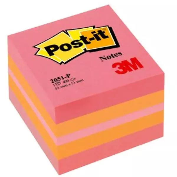 Post-it 51×51mm 400lap vegyes színekben öntapadó mini jegyzetkocka