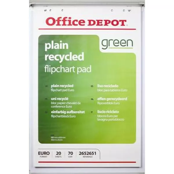Office Depot/Viking 5 tömb újrahasznosított sima flipchart papír