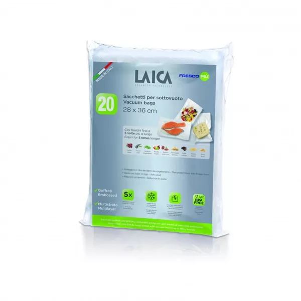 Laica VT36040 28x36cm 20 db-os légcsatornás vákuumcsomagoló tasak szett