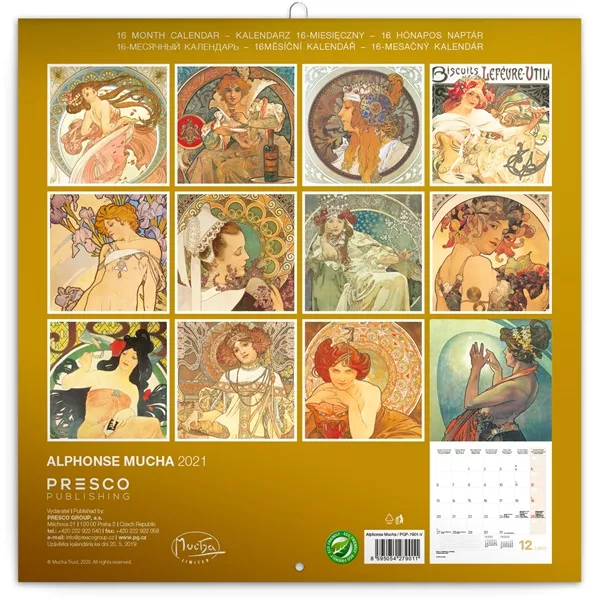 Realsystem 2025 Alphonse Mucha 6097-AM falinaptár