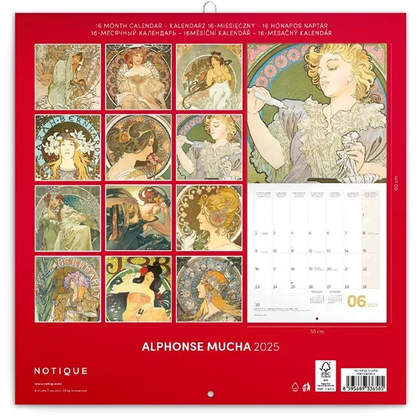 Realsystem 2025 Alphonse Mucha 6097-AM falinaptár