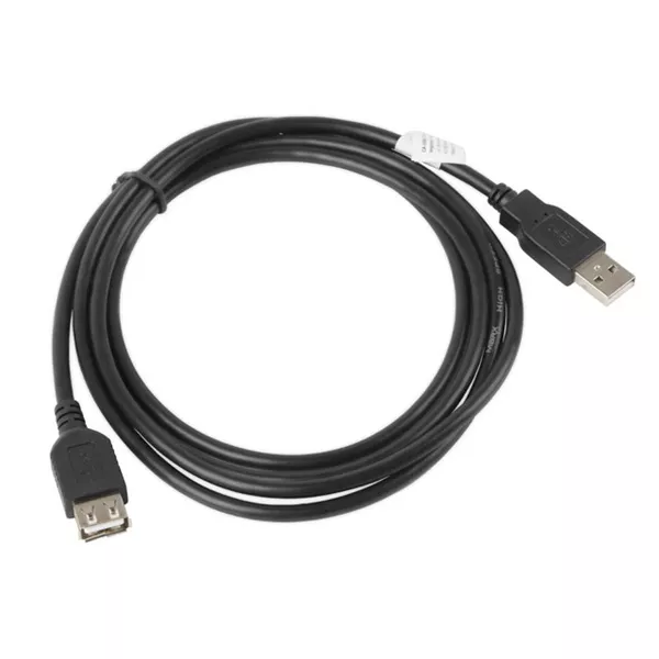 Lanberg 1,8m USB-A 2.0 apa - anya fekete kábel