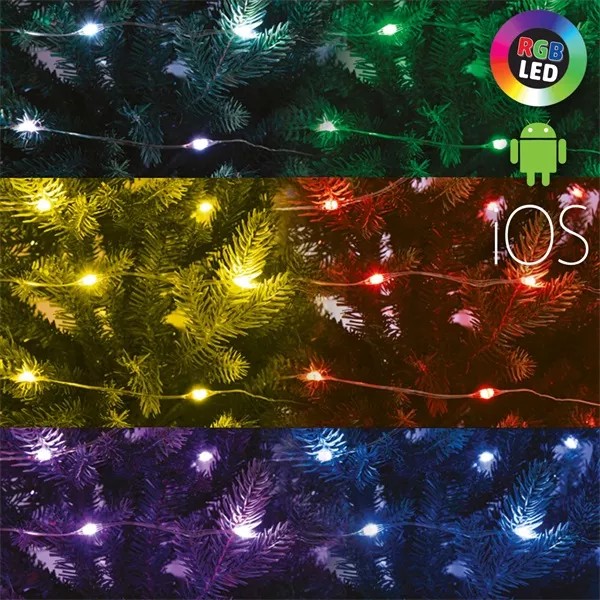 Home ML 100 RGB SMART 100 LED/beltéri színes Micro-LED-es karácsonyi fényfüzér
