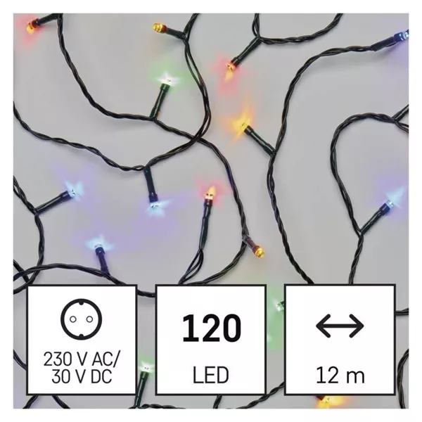 Emos D4AM08 12m/120LED/kül-beltéri/többszínű karácsonyi LED fényfüzér