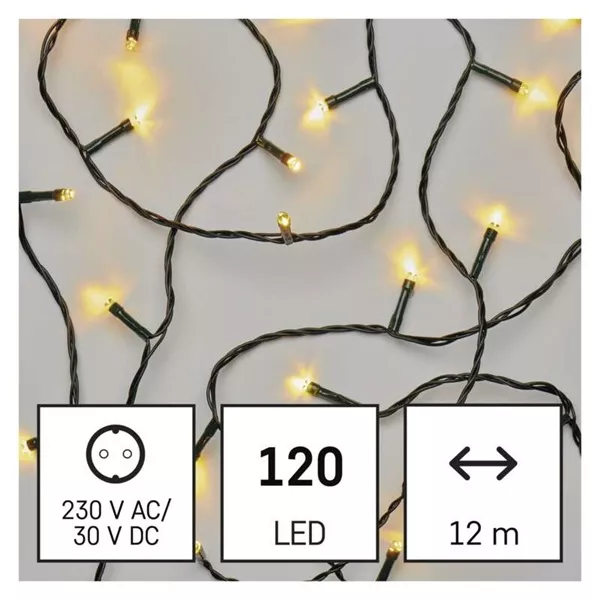Emos D4AW03 12m/120LED/kül-beltéri/időzítős/meleg fehér karácsonyi LED fényfüzér