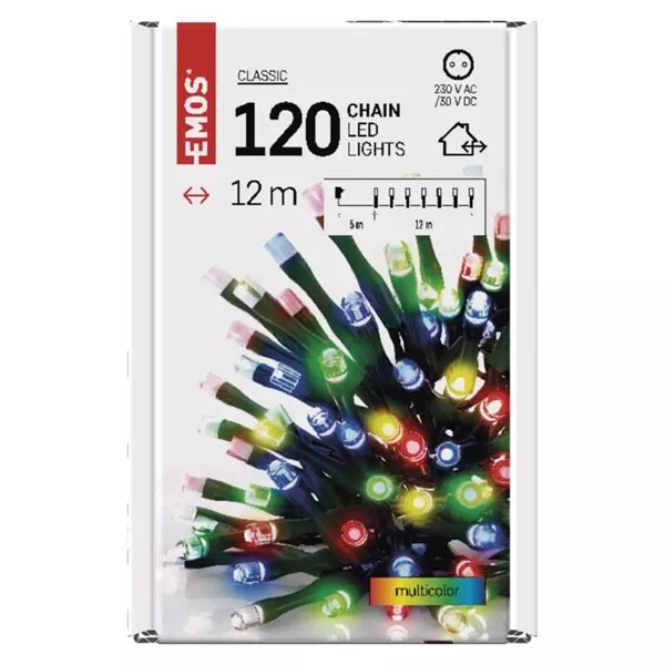 Emos D4AM03 12m/120LED/kül-beltéri/időzítős/többszínű karácsonyi LED fényfüzér