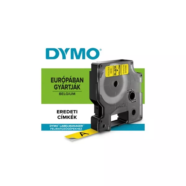 Dymo D1 12mmx7m fekete/sárga feliratozógép szalag