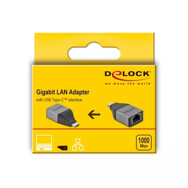 Delock 64118 USB Type-C apa > Gigabit LAN anya kompakt adapter
