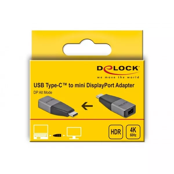Delock 64121 USB Type-C apa > mini DisplayPort anya 4K 60Hz kompakt adapter