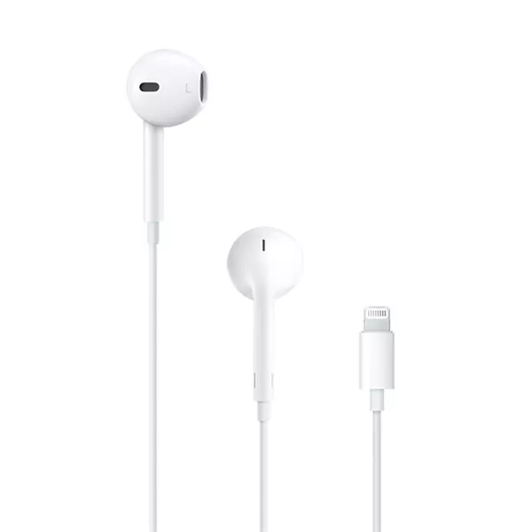 Apple Earpods Lightning csatlakozós távvezérlős fülhallgató style=