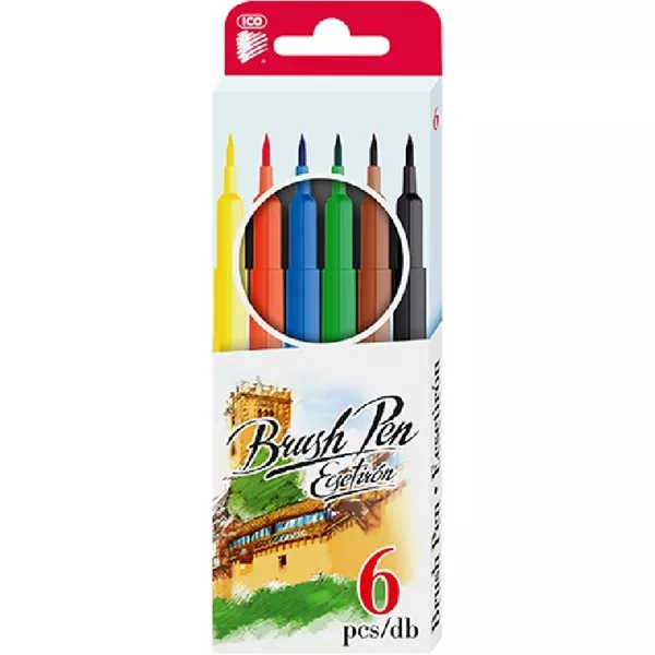 ICO Brush Pen D6 6 különféle színű ecsetirón