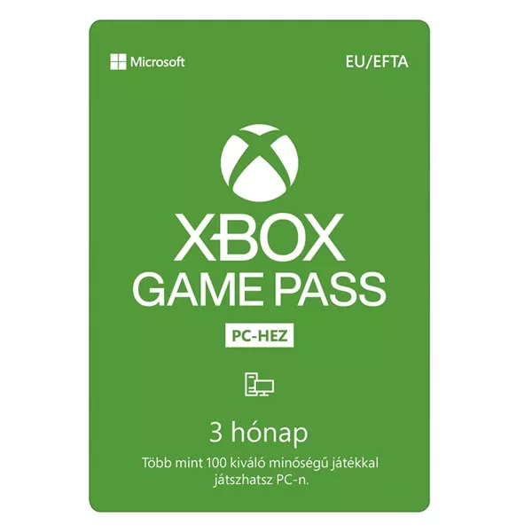 Microsoft Game Pass 3 hónapos PC előfizetés