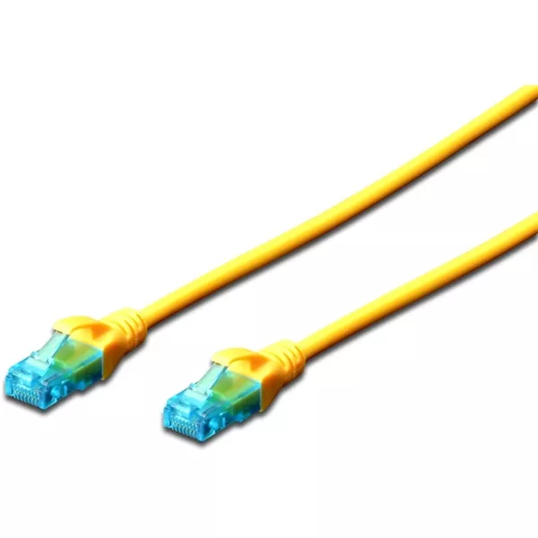 DIGITUS CAT5e U/UTP PVC 0,5m sárga patch kábel