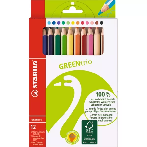 Stabilo GreenTrio vastag 12db-os színes ceruza készlet