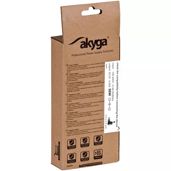 Akyga AK-ND-71 20V/4,5A/90W 5,5x2,5mm Lenovo notebook hálózati töltő