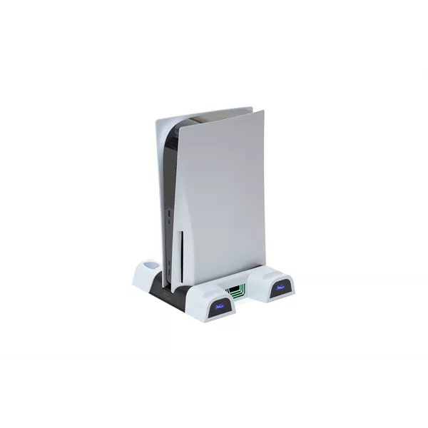 FroggieX FX-P5-C3-W Cooling Charging Stand & Storage PS5 konzol hűtő + dual töltőállomás + lemez tartó