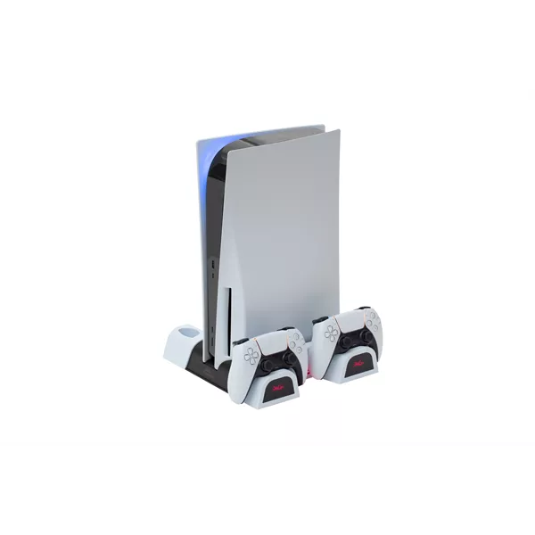 FroggieX FX-P5-C3-W Cooling Charging Stand & Storage PS5 konzol hűtő + dual töltőállomás + lemez tartó