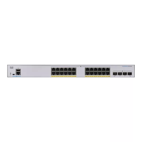 Cisco CBS350-24P-4G 24x GbE PoE+ LAN 4x SFP port L3 menedzselhető PoE+ switch