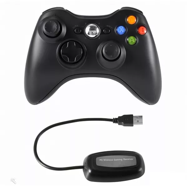 PRC vezeték nélküli Xbox 360/PC USB adapterrel fekete kontroller style=