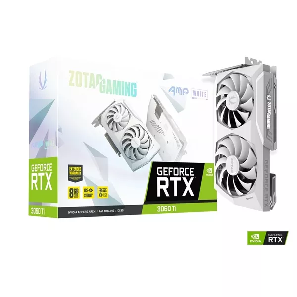 Zotac GAMING GeForce RTX 3060 Ti AMP White Edition LHR nVidia 8GB GDDR6 256bit  PCIe videokártya
