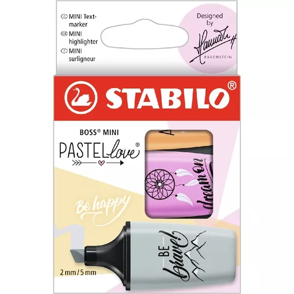 Stabilo BOSS MINI Pastellove 3 db/csomag vegyes színű szövegkiemelő