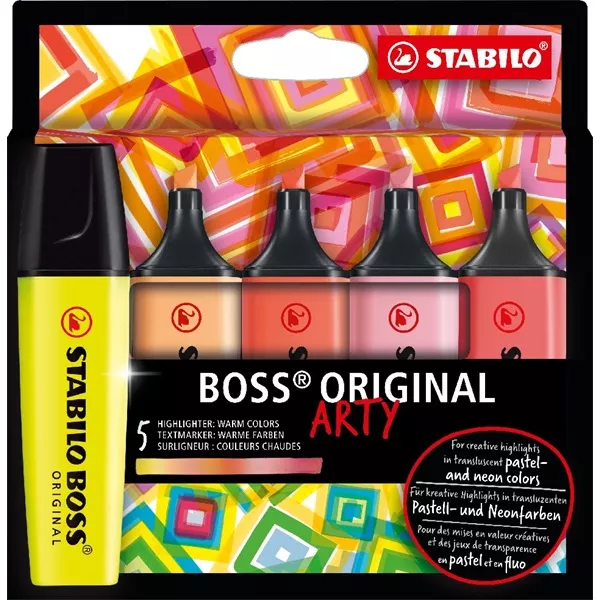 Stabilo BOSS ORIGINAL ARTY meleg színek 5 db/csomag szövegkiemelő készlet