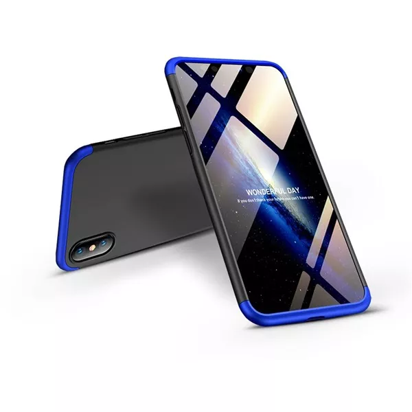 GKK GK0279 360 Full Protection 3in1 iPhone XS Max fekete/kék hátlap