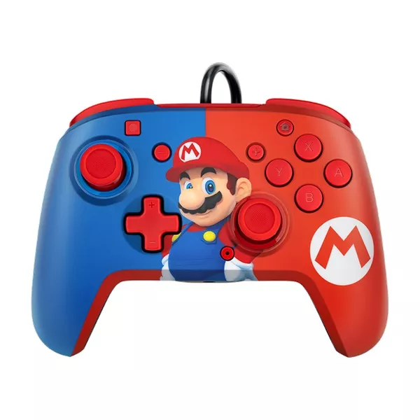 PDP Faceoff Deluxe+ Audio Nintendo Switch Mario kontroller style=