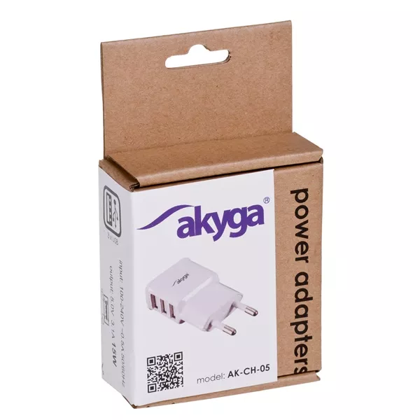 Akyga AK-CH-05 5V/3,1A/15W hálózati USB töltő